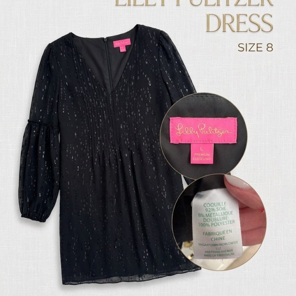 Lilly Pulitzer Black Metallic-Accent Girls' Dress